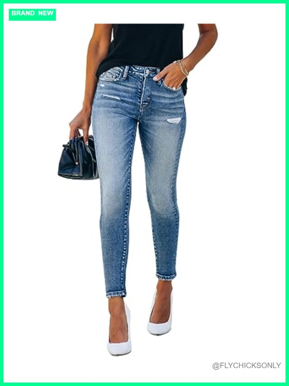 Ripped Skinny Jeans Distressed Stretchy Denim Pants